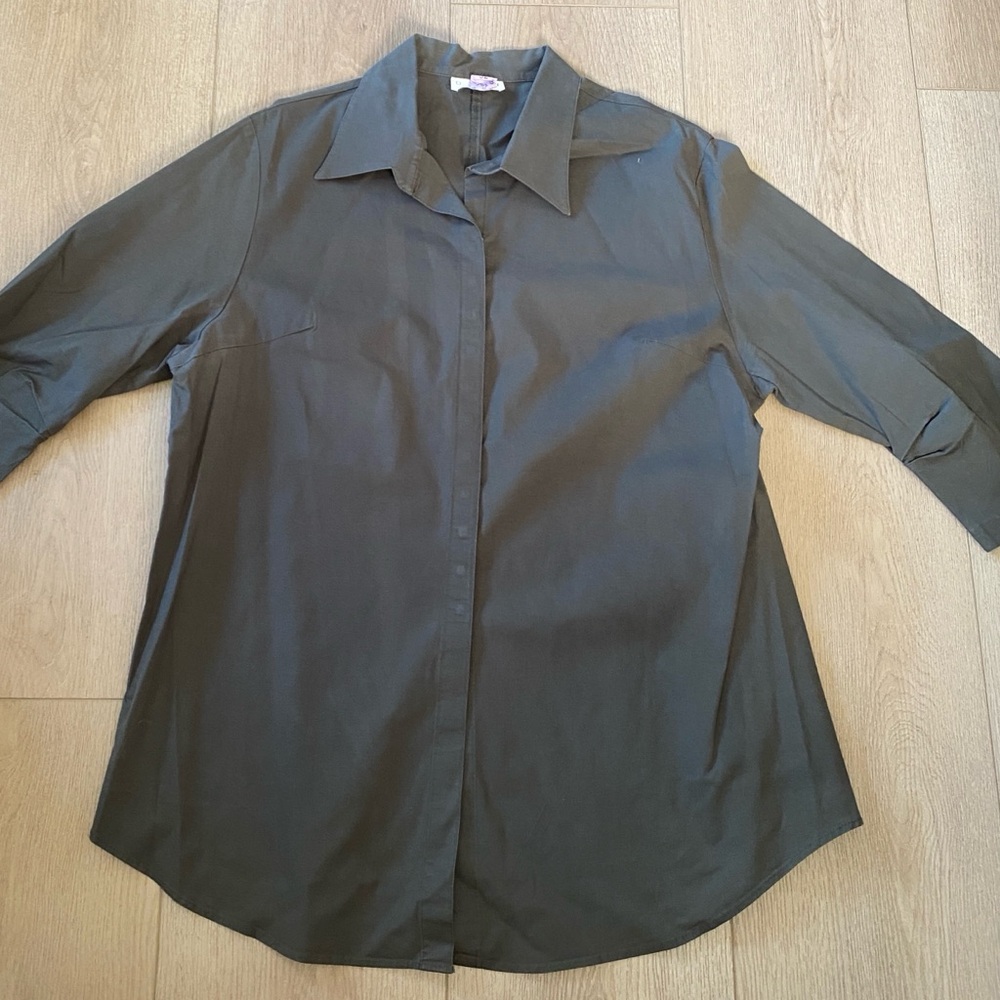 Olive Green Button-Up Shirt